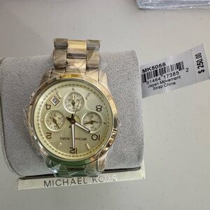 Michael Kors Runway Chronograph watch in a goldtone finish